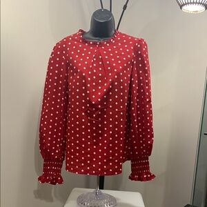 Red Polka Dot Women's Top